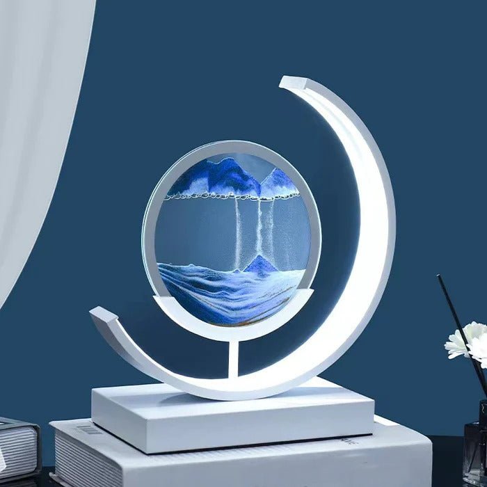 Kinetic Sand Motion Night Light with Rotating Landscape Display for Bedroom Nightstand and Living Room Ambiance
