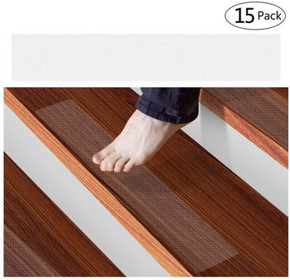 Clear Non-Slip Stair Treads | Anti-Slip Strips for Enhanced Safety | Ideal for Homes with Children and Seniors