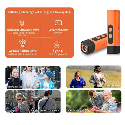 Ultrasonic Dog Training Device with 3 Modes for Barking Control and Behavior Correction