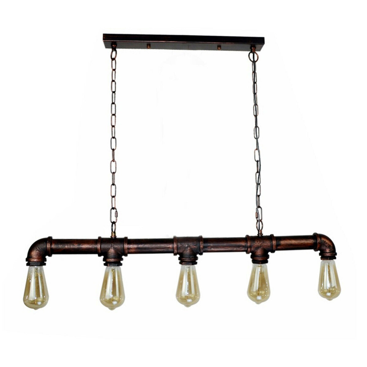 Iron Pipe Ceiling Light 43 in Tall Steampunk Hanging Fixture E27 Socket Retro Industrial Style Dining Room Kitchen Bar Restaurant Cafe Loft