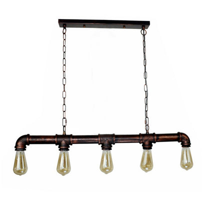 Iron Pipe Ceiling Light 43 in Tall Steampunk Hanging Fixture E27 Socket Retro Industrial Style Dining Room Kitchen Bar Restaurant Cafe Loft