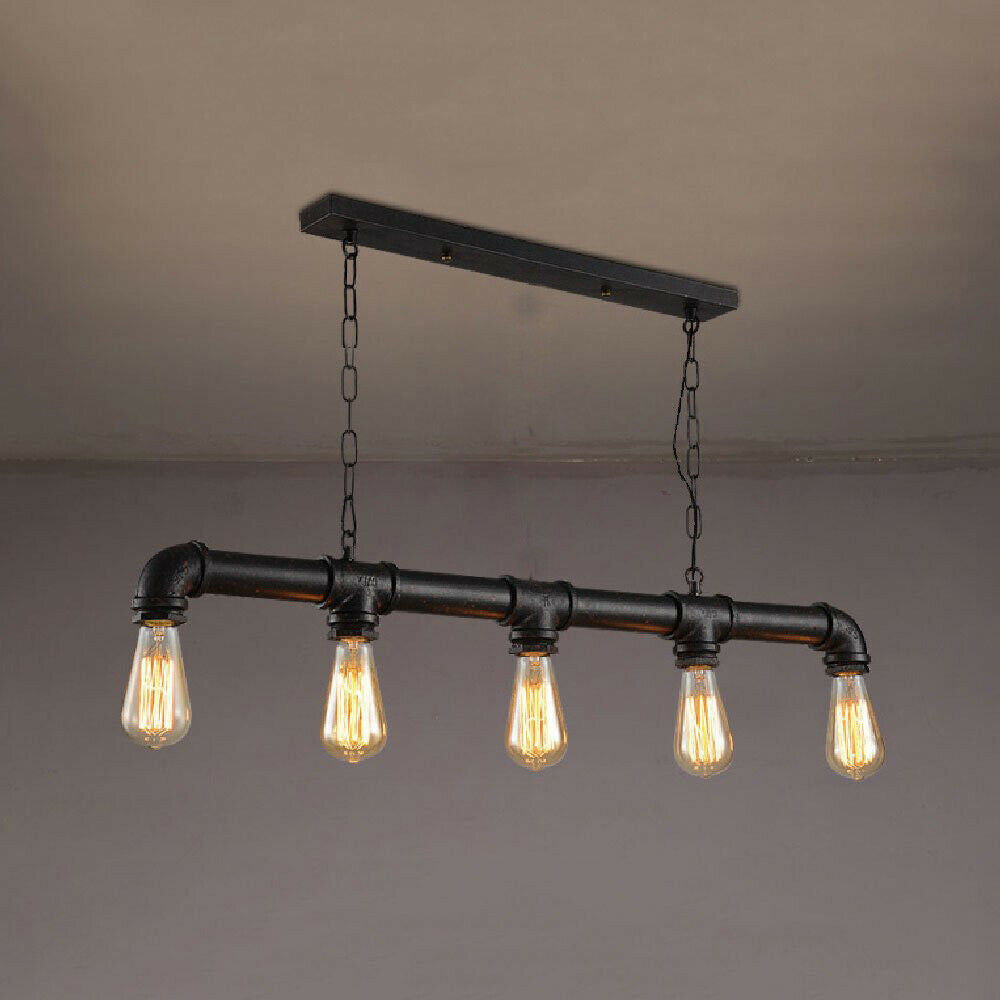 Iron Pipe Ceiling Light 43 in Tall Steampunk Hanging Fixture E27 Socket Retro Industrial Style Dining Room Kitchen Bar Restaurant Cafe Loft