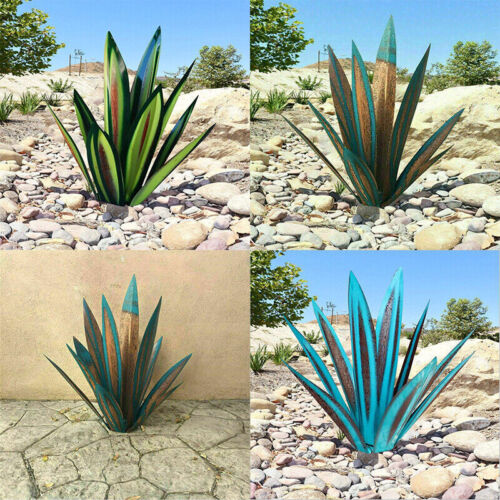 Metal Succulent Sculpture Weather-Resistant Agave Yard Art for Gardens Patios Desert Landscaping Indoor Outdoor Accent Rustic Handcrafted Ir