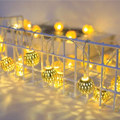 Moroccan Metal Globe String Lights Solar Powered Outdoor Patio Decor 20-30 Warm White LED Orbs Bohemian Weatherproof Garden Balcony