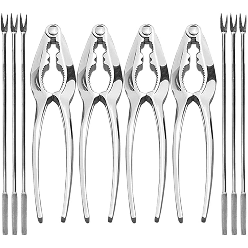 Seafood Tool Kit - Stainless Steel Crab Crackers and Lobster Forks