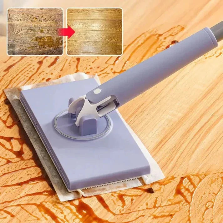 Hands-Free Flat Mop System with Swivel Head & Wall Mount for Hardwood, Tile & Laminate Floors | Easy-Release Pad Changer