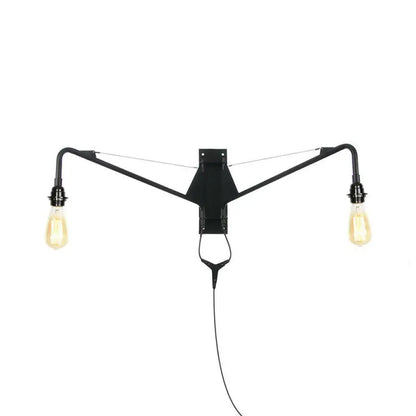 Industrial Swing Arm Wall Sconce Black Metal Shade Adjustable Long Reach Plug-In Hardwired Edison Vintage Loft Farmhouse