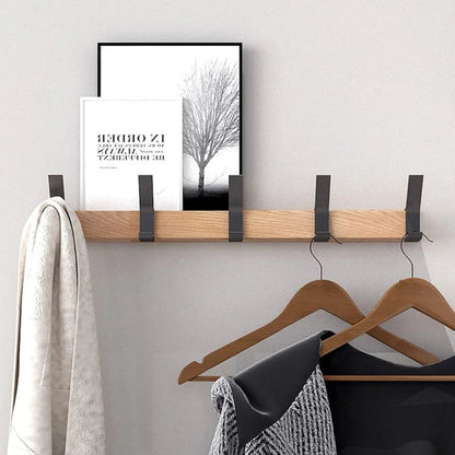 Scandinavian Design | Wall Coat Rack with Movable Double Hooks | Stylish Organizer for Entryways
