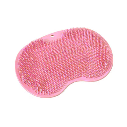 Foot Scrubber Mat with Suction Cups for Shower Floor – Massaging Silicone Bristles Exfoliate Feet Soles and Toes Without Bending