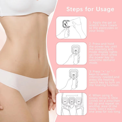 Cordless Body Contouring Device with EMS RF Red Light Heat Therapy 40 Intensity Levels Rechargeable Handheld Massager for Smooth Firm Skin