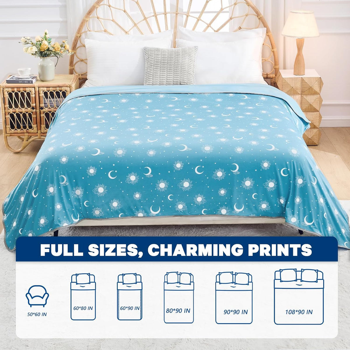 Cozy Comfort | Cooling Blanket with Double-Sided Fabric | Lightweight Summer Blanket for Hot Sleepers and Travel