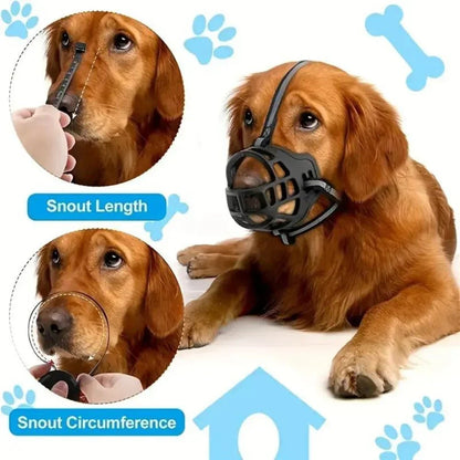 Breathable Mesh Dog Muzzle with Adjustable Straps for Training, Grooming & Safe Walks | Anti-Bite Pet Guard for Small to Large Dogs