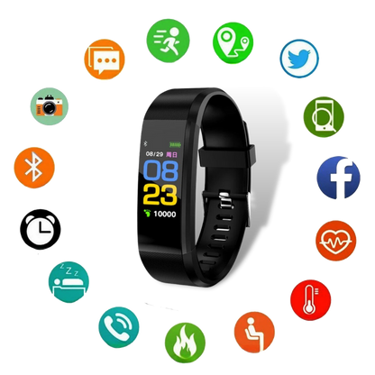 Health Tracking Smartwatch with Heart Rate Monitor & Blood Pressure for Active Aging Adults – Large Display Fitness Band with Step