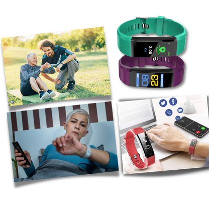 Health Tracking Smartwatch with Heart Rate Monitor & Blood Pressure for Active Aging Adults – Large Display Fitness Band with Step