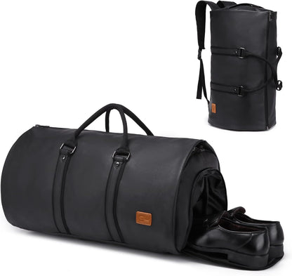 Hanging Suit Bag with Shoe Compartment – 2-in-1 Waterproof Travel Duffel for Business Trips and Weekends