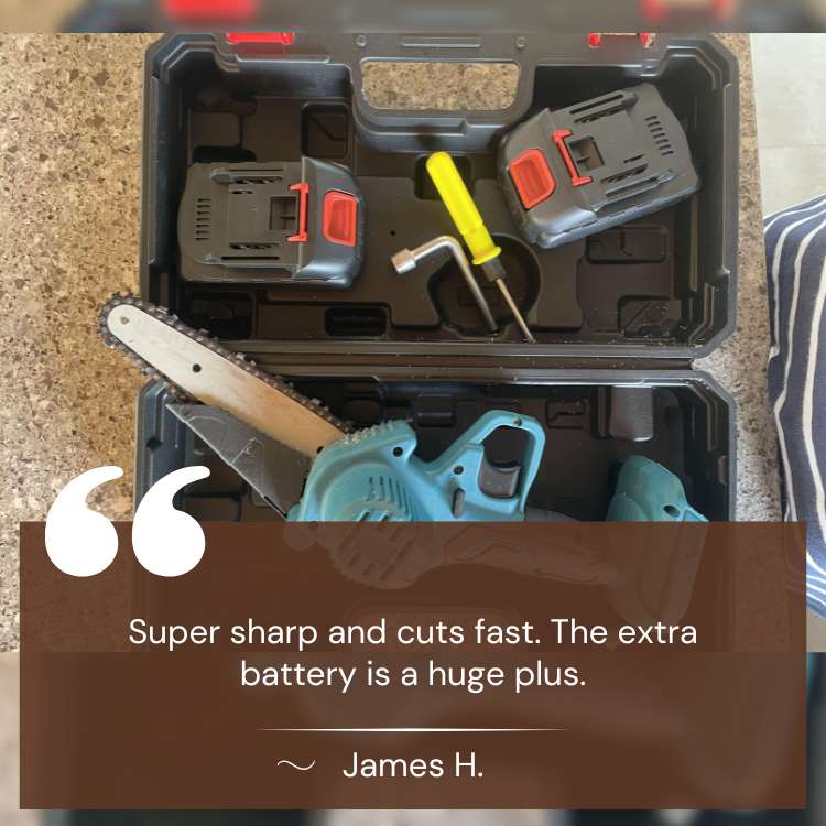 6-Inch Battery-Powered Mini Chainsaw for Yard Work, Cordless Compact Tree Trimmer Limb Saw Pruning Tool Home Garden Outdoor Use One-Handed