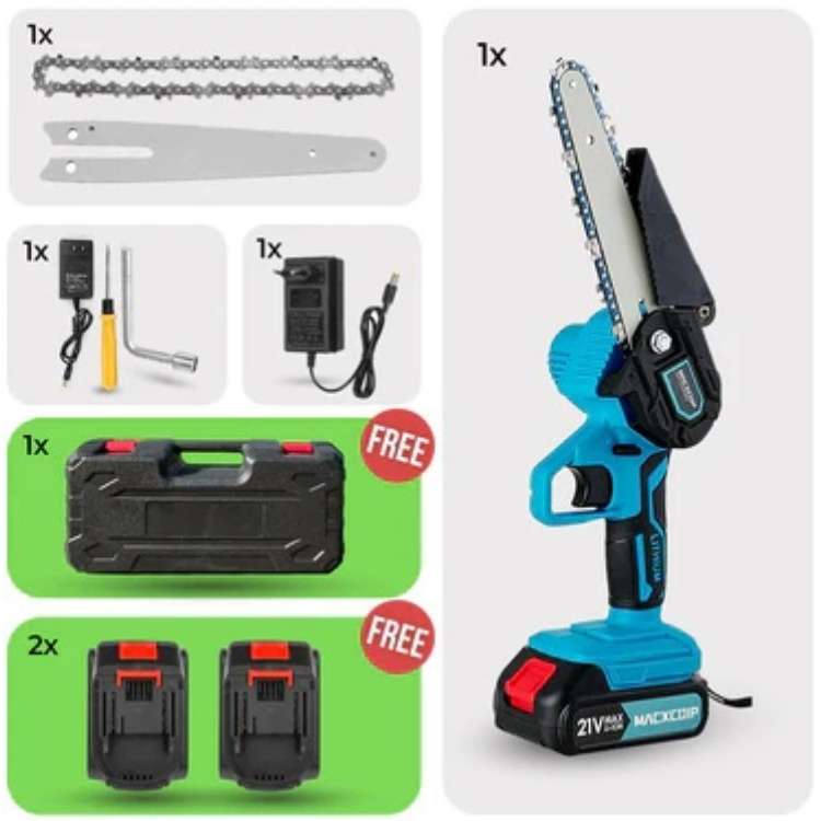6-Inch Battery-Powered Mini Chainsaw for Yard Work, Cordless Compact Tree Trimmer Limb Saw Pruning Tool Home Garden Outdoor Use One-Handed
