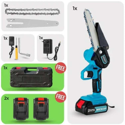 6-Inch Battery-Powered Mini Chainsaw for Yard Work, Cordless Compact Tree Trimmer Limb Saw Pruning Tool Home Garden Outdoor Use One-Handed