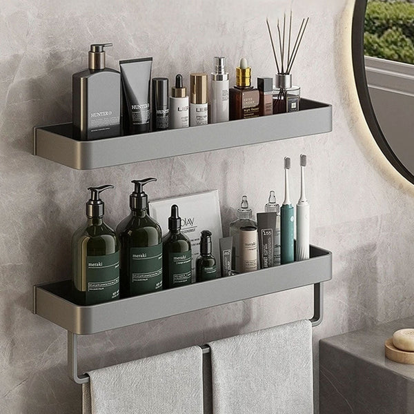 NOVARA SHELF – Elegant Wall-Mounted Bathroom Storage with Towel Holder
