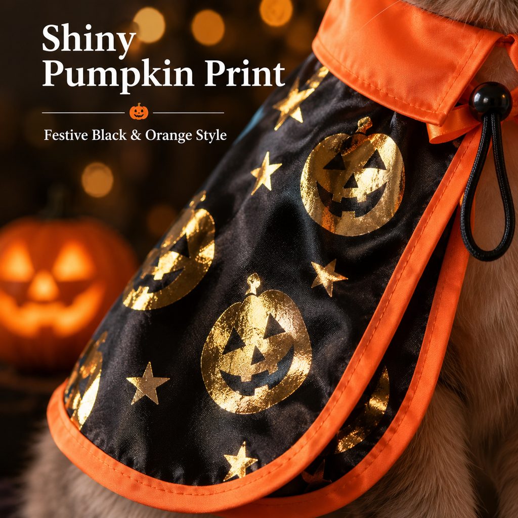 Ortekor Halloween Cat Witch Hat & Cape Costume Set for Party Photos - Easy Festive Look for Cats