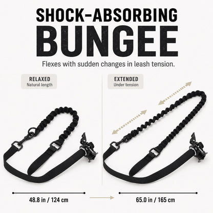 Ortekor Hands-Free Dog Bike Leash with Shock-Absorbing Bungee – Bike-Mounted Side Arm for Controlled Side-by-Side Runs