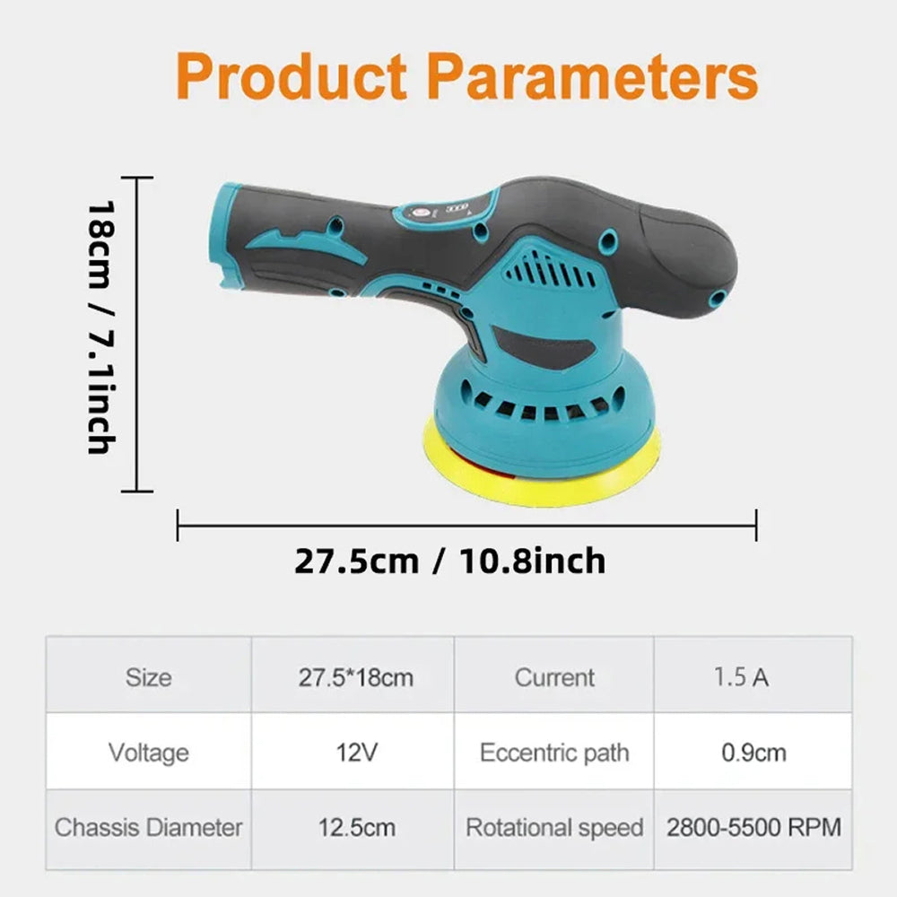 Cordless Dual-Action Auto Buffer with 8-Speed Control & Digital Display for Scratch Removal