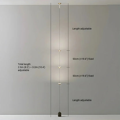 Telescoping Pole Lamp with Warm LED | Metal Adjustable 8-10 ft Tension Rod Light for Living Room Bedroom Corner Ambient Lighting Modern Vert