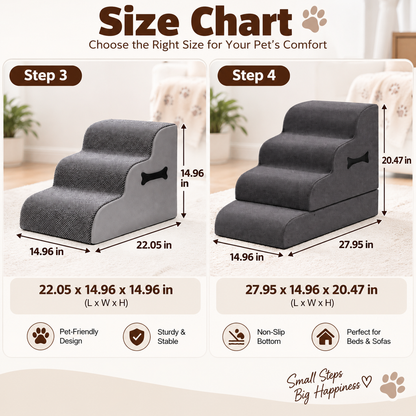 Comfort Steps | Dog Stairs for Bed with Gentle Ramp Design | Non-Slip Pet Steps for Joint Support