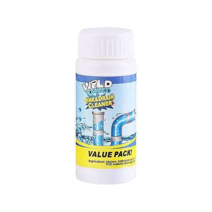 Enzymatic Foaming Powder Pipe Opener for Kitchen & Bathroom Drains, Clears Hair & Grease Clogs, Safe Non-Corrosive Formula for All Plumbing,