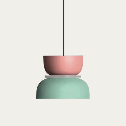 Layered Acrylic Pendant Light Fixture 11.4-Inch Pastel Macaron Colors Modern Hanging Ceiling Lamp E27 for Dining Room Living Room Kids Bedro