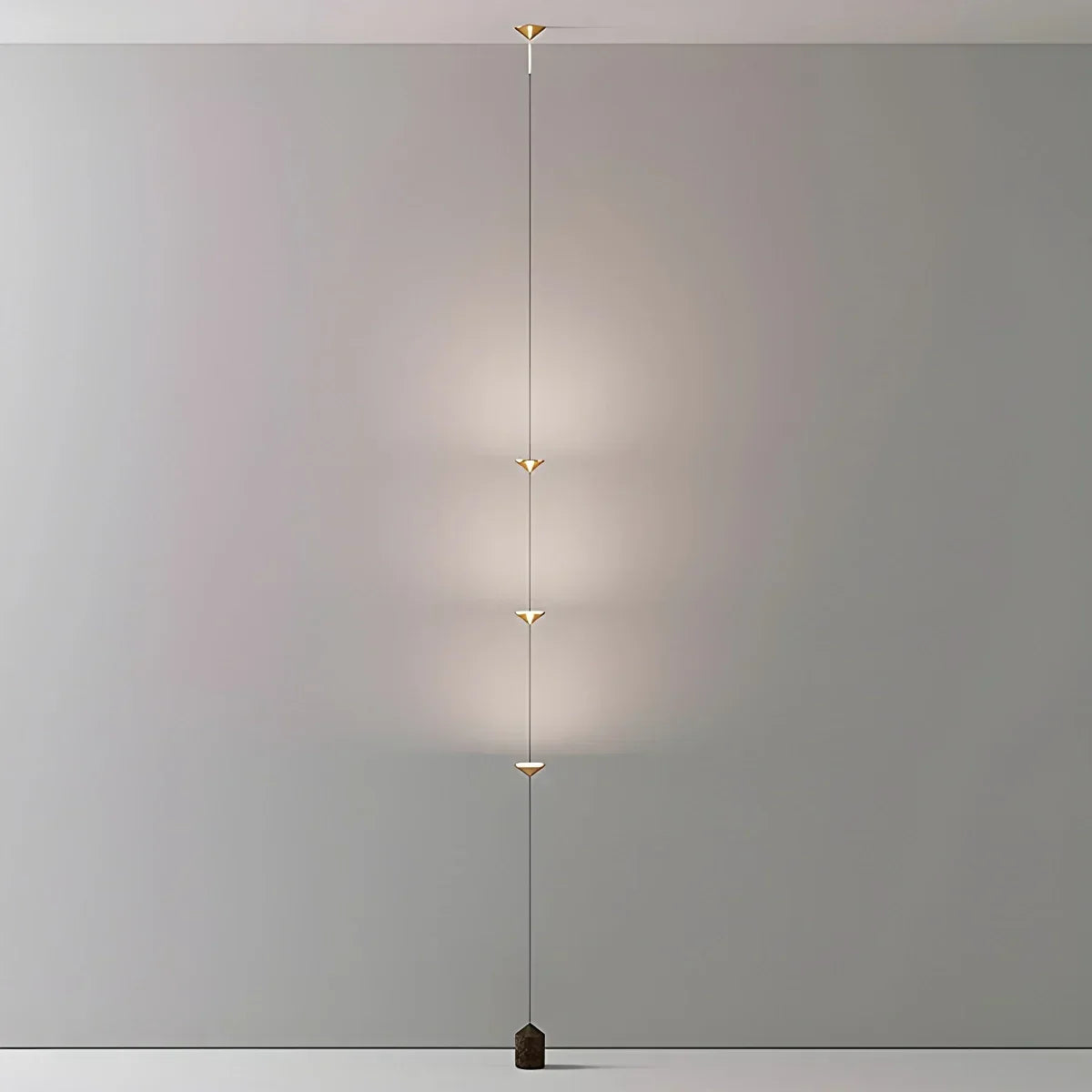 Telescoping Pole Lamp with Warm LED | Metal Adjustable 8-10 ft Tension Rod Light for Living Room Bedroom Corner Ambient Lighting Modern Vert