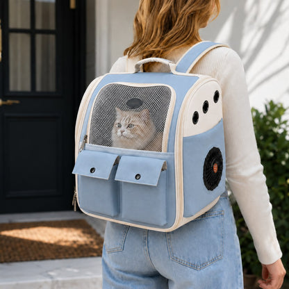 Ortekor USB-Powered Dual-Fan Cat Carrier Backpack for Vet Visits & Everyday Travel - Fan-Assisted Cooling for Less-Stuffy Trips