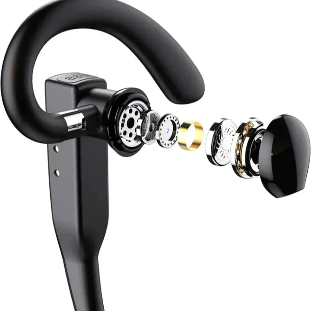 Wireless Single-Ear Headset with Dual-Mic Noise Reduction – Bluetooth 5.1 for Crystal-Clear Calls, Conference Use & All-Day Comfort