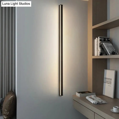 Modern Black LED Wall Light Fixture – Vertical or Horizontal Install for Hallway, Bedroom & Living Room
