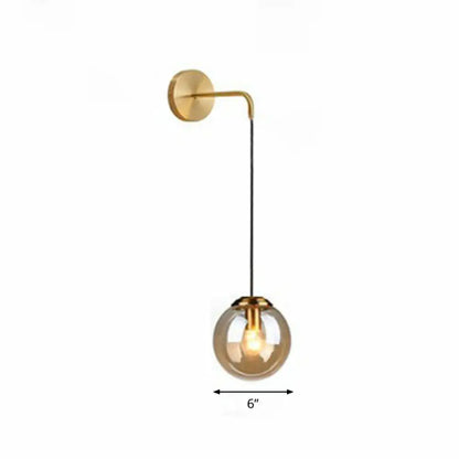 Contemporary Round Glass Wall Sconce | Modern Metal Orb Wall Fixture for Bedroom, Hallway, Foyer | E26 Base Socket | Available in Clear