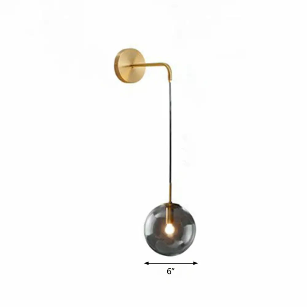 Contemporary Round Glass Wall Sconce | Modern Metal Orb Wall Fixture for Bedroom, Hallway, Foyer | E26 Base Socket | Available in Clear
