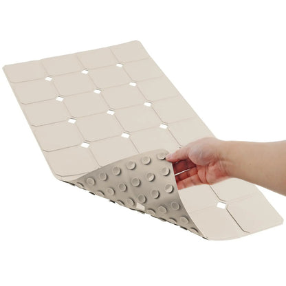 Non-Slip Silicone Shower Mat with Suction Cups – Foldable Bathtub Safety Mat for Wet Surfaces, Quick-Dry Design for Everyday Use