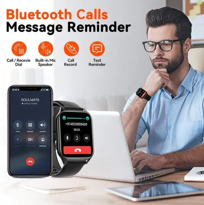 Fitness Tracker Smartwatch with Glucose Monitor, Heart Rate & Sleep Tracking for Active Wellness