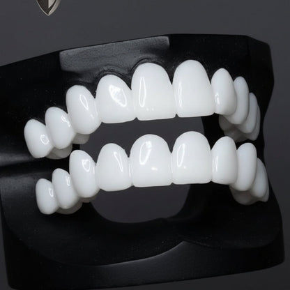 Snap-On Teeth Veneers for Upper Teeth | Temporary Cosmetic Dental Cover for Bright Confident Smile | Reusable Prosthetic Cap with Natural