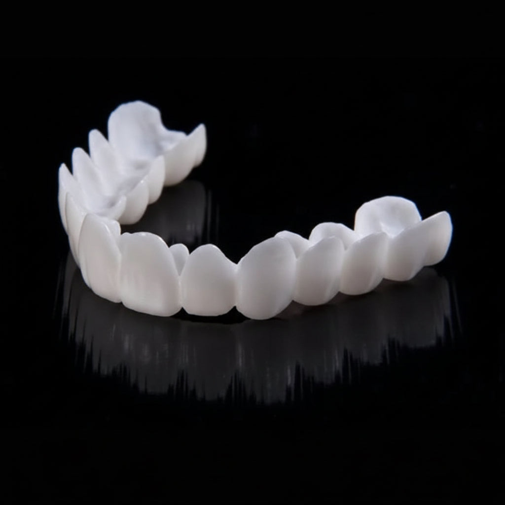 Snap-On Teeth Veneers for Upper Teeth | Temporary Cosmetic Dental Cover for Bright Confident Smile | Reusable Prosthetic Cap with Natural