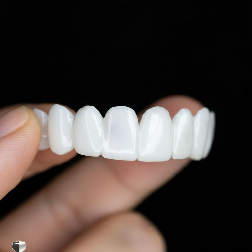 Snap-On Teeth Veneers for Upper Teeth | Temporary Cosmetic Dental Cover for Bright Confident Smile | Reusable Prosthetic Cap with Natural