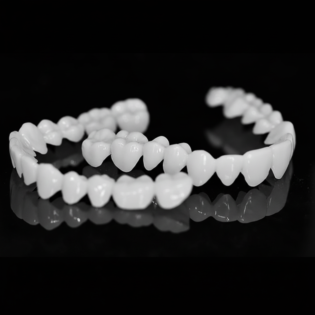 Snap-On Teeth Veneers for Upper Teeth | Temporary Cosmetic Dental Cover for Bright Confident Smile | Reusable Prosthetic Cap with Natural
