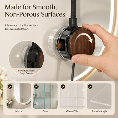 Ortekor Hands-Free Pet Grooming Hair Dryer Holder for At-Home Bath Time - Repositionable Suction Mount with 360 Flexible Arm