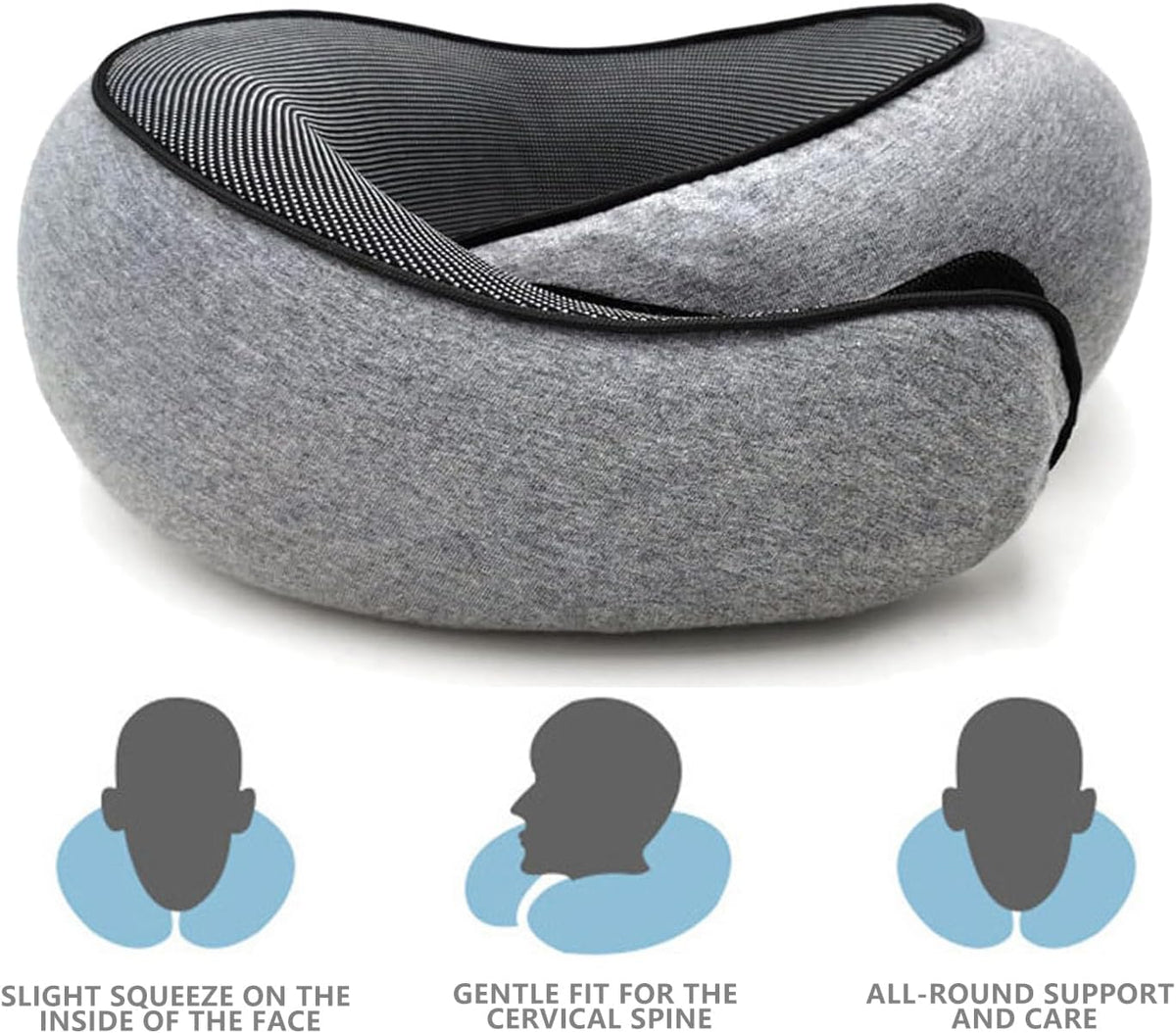 Travel Neck Pillow with Memory Foam Support – U-Shaped Ergonomic Design for Flights, Road Trips & Camping