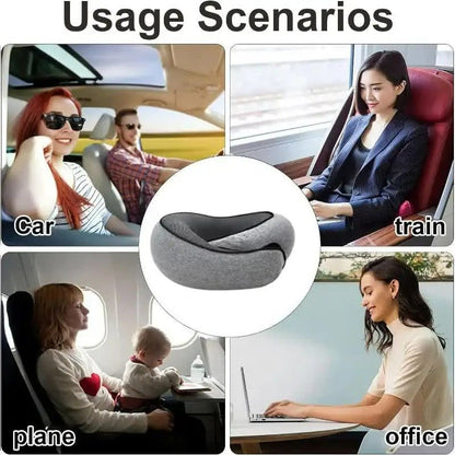Travel Neck Pillow with Memory Foam Support – U-Shaped Ergonomic Design for Flights, Road Trips & Camping