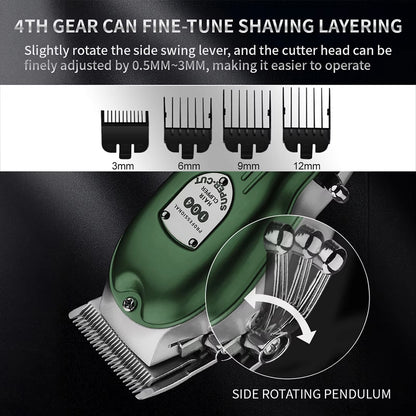 Cordless Pet Grooming Clippers with Quiet Motor & Steel Blades for Dogs & Cats – Rechargeable Trimmer Kit with LED Display