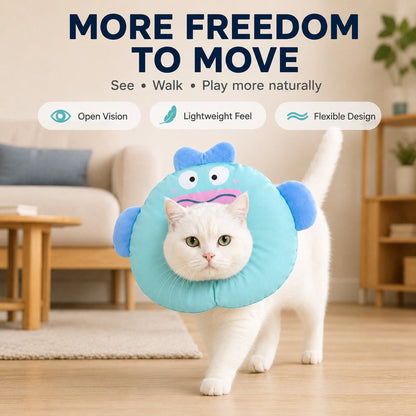 Ortekor Soft Cat Recovery Collar for Eating & Sleeping - Adjustable Cone Alternative