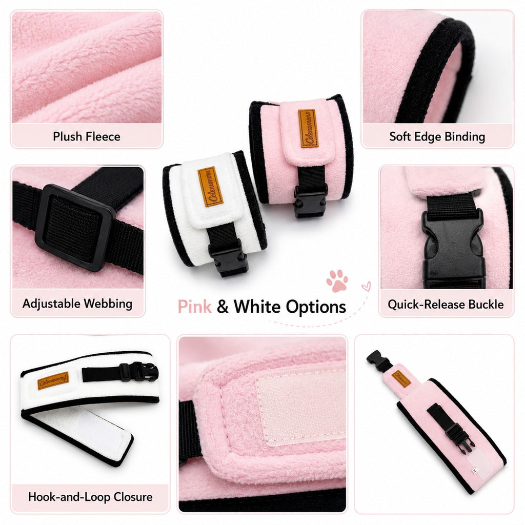 Ortekor Soft Cat Recovery Collar for Post-Surgery Care - Adjustable Anti-Lick Fleece Neck Wrap