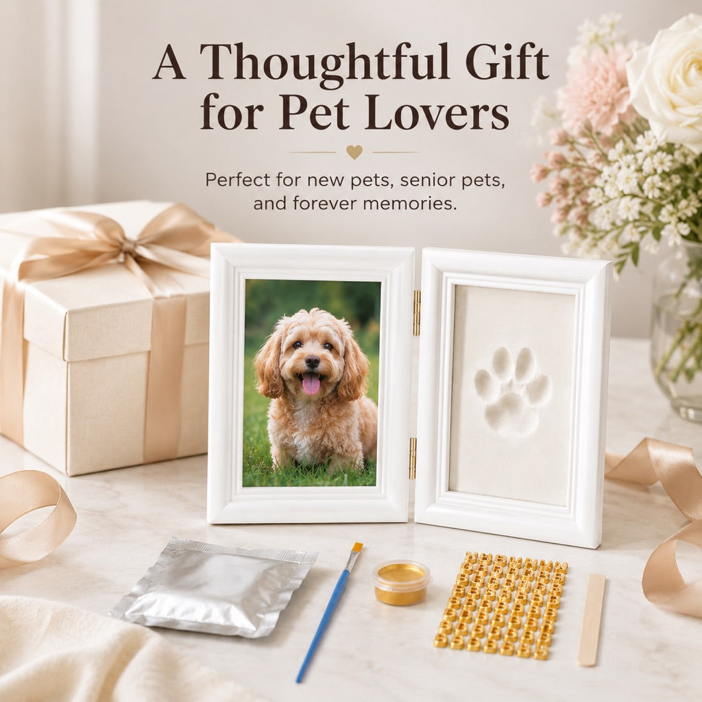Ortekor Pet Paw Print Frame Kit for Dogs & Cats - DIY Keepsake Photo Frame for Home Display, First Paw Memories & Pet Loss Sympathy Gift