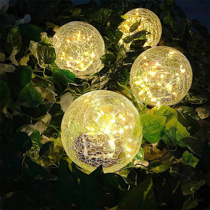 Solar-Powered Textured Globe Stake Light 6 Inch Waterproof LED Pathway Garden Yard Decoration Automatic Dusk Dawn Sensor Ambient Glow Landsc